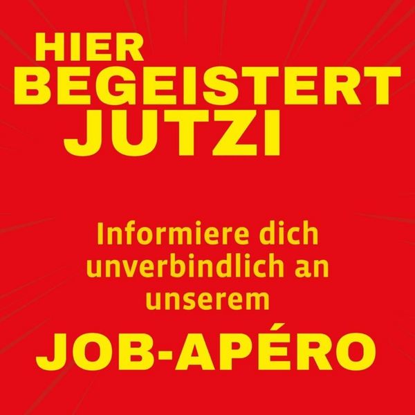 Erfahre alles über die Jutzi AG an unserem 
Job-Apéro

Informiere dich unverbindlich an unserem Job-Apéro. Ab 18.00 Uhr...